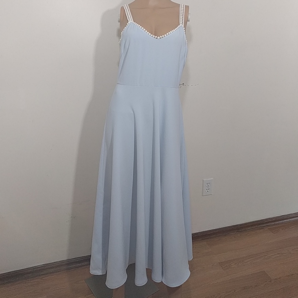 Philosophy Blue Crochet Spaghetti Strap Dress